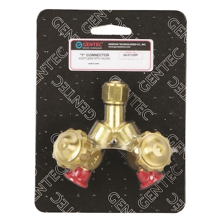 Gentec CGA ADAPTOR, VALVES, Y Conn Acet LH W/ Val 24-0112SP